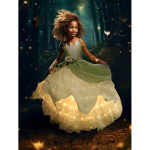  UPORPOR Light Up Princess Costume Belle Girls